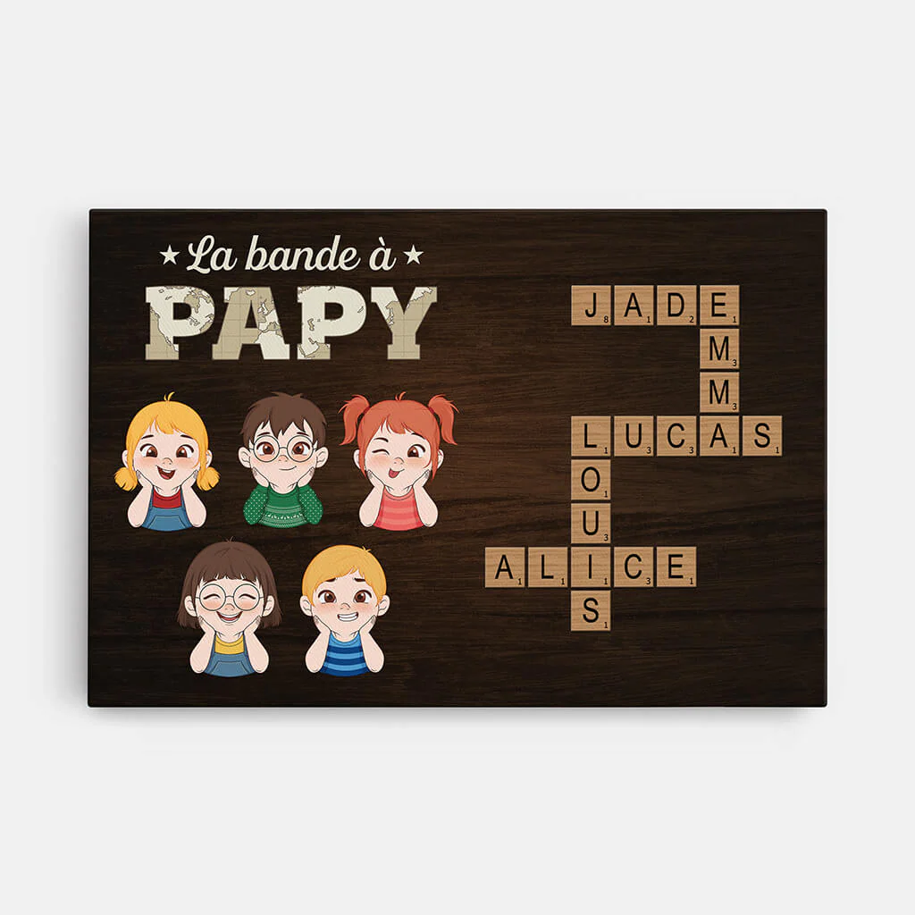Cadeau Personnalisé Pour Papy | La Bande À Papy Mots Croisés Toile