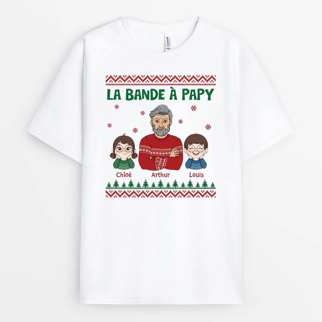 Cadeau Noël Personnalisé Pas Cher - T-shirt La Bande à Papy Cool