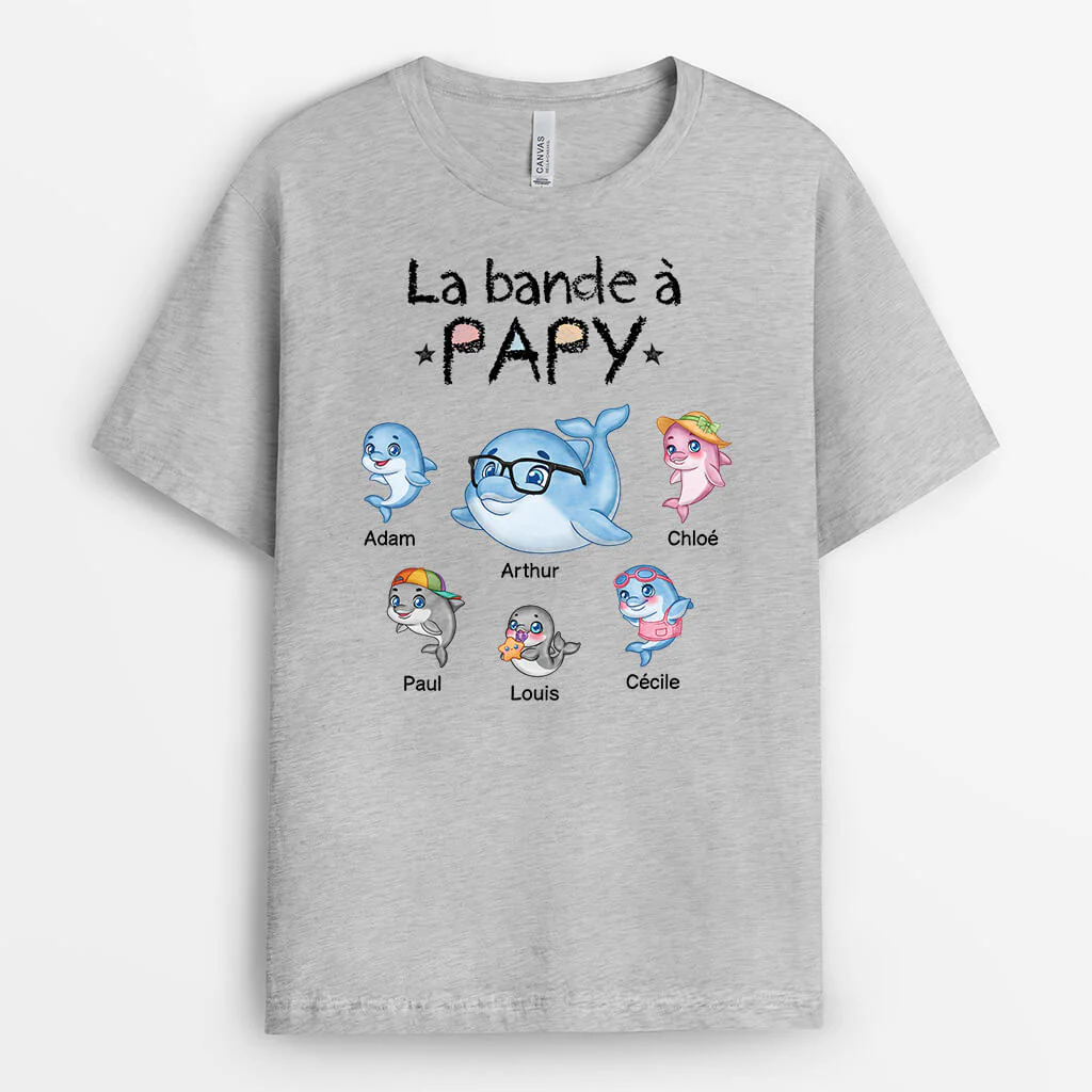 T Shirt Personnalisé Papy - La Bande À Papy Dauphin