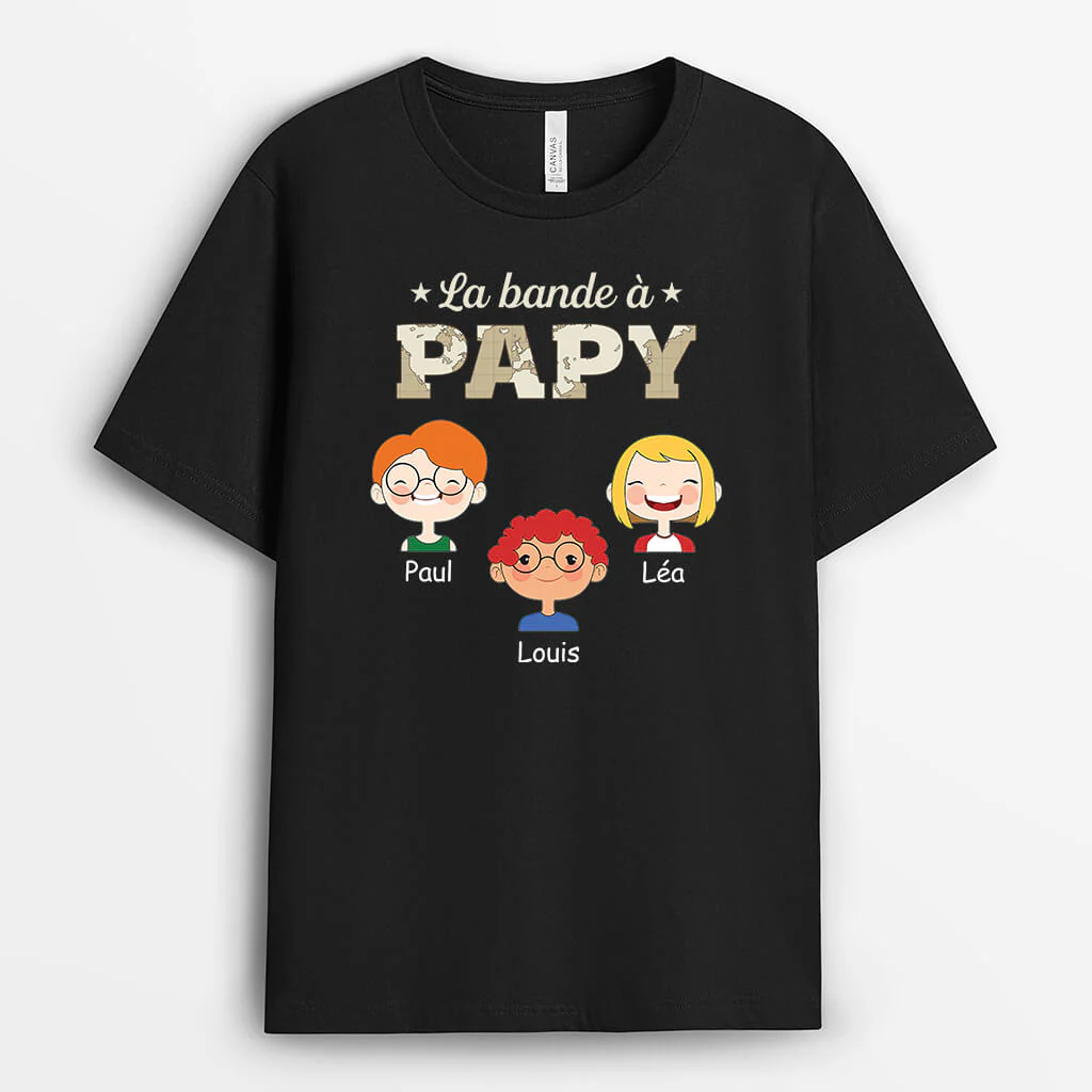 Tee Shirt Personnalisé Papy - La Bande À Papy Mignonne Version Carte