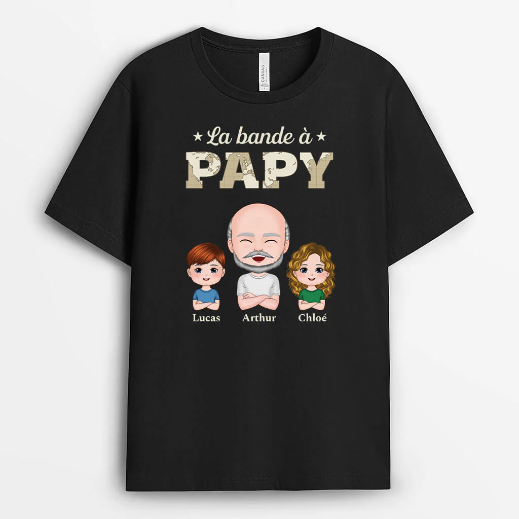 Tee Shirt Personnalisé Papy - La Bande À Papy Version Carte Simple