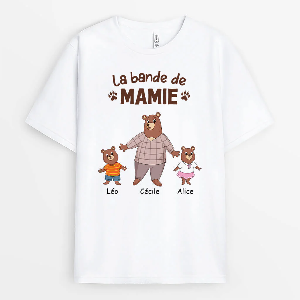 La Bande De Mamie Version Ours Qui Saluent - Tee Shirt Personnalisé Mamie