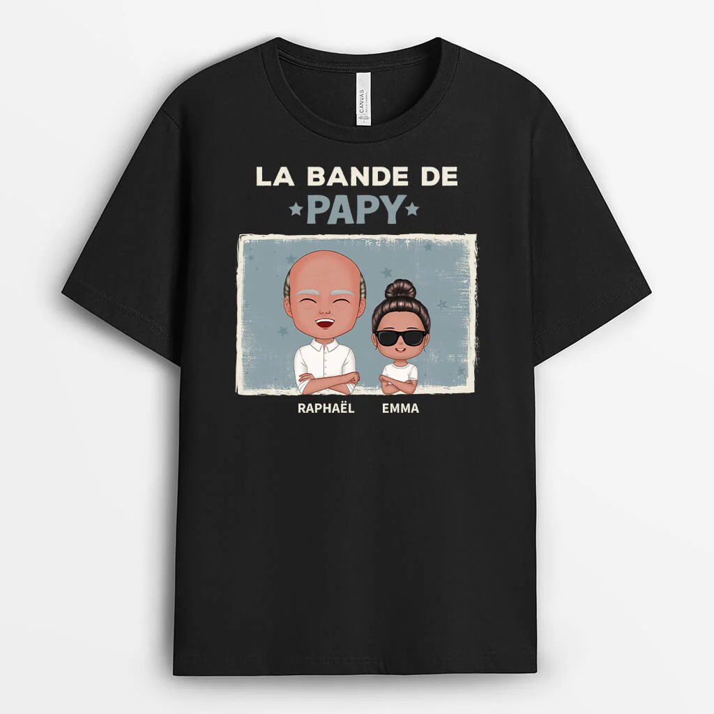 Tee Shirt Personnalisé Papy - La Bande De Papa Cool - Avec Lunettes De Soleil