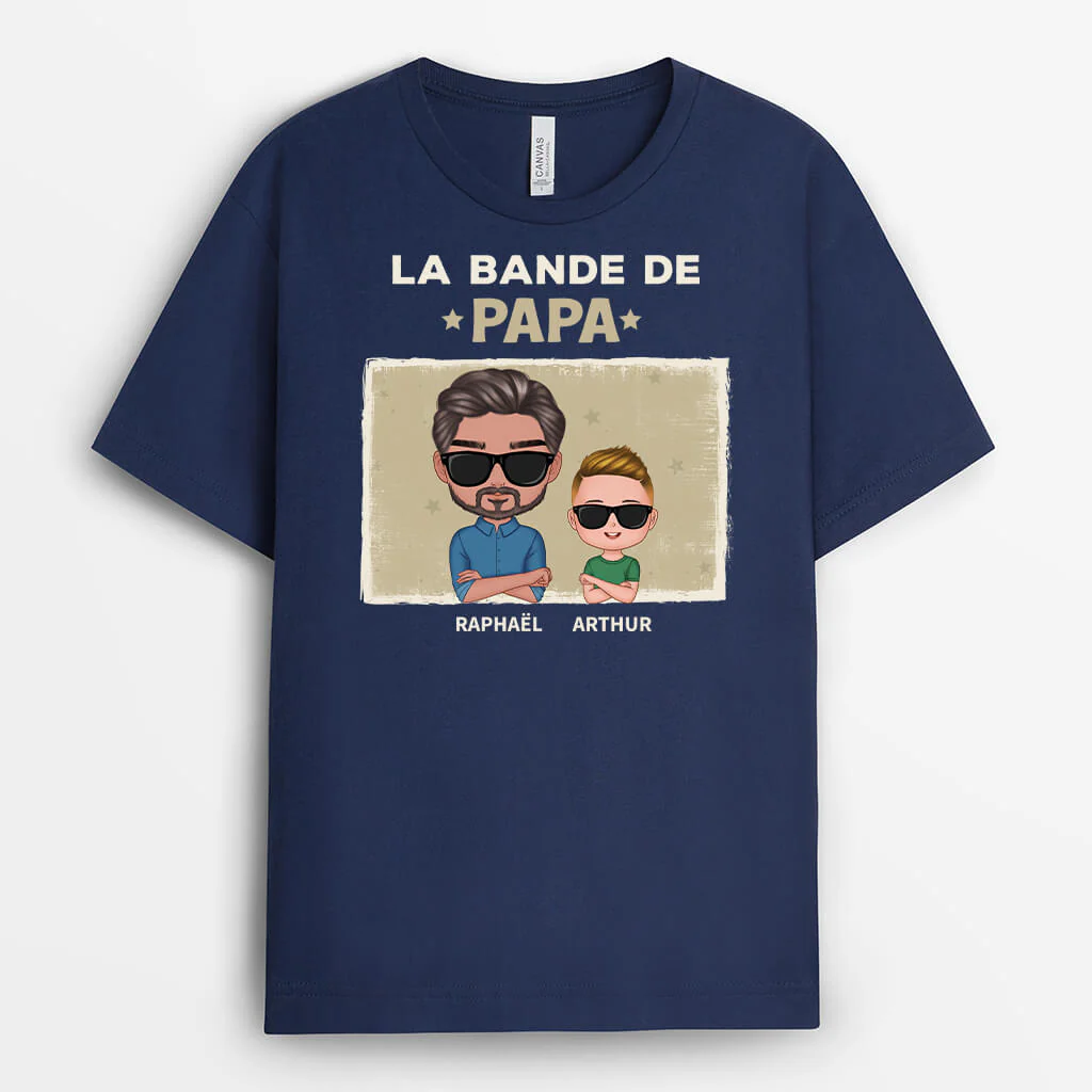 Tee Shirt Personnalisé Papy - La Bande De Papa Cool - Avec Lunettes De Soleil - Image 2