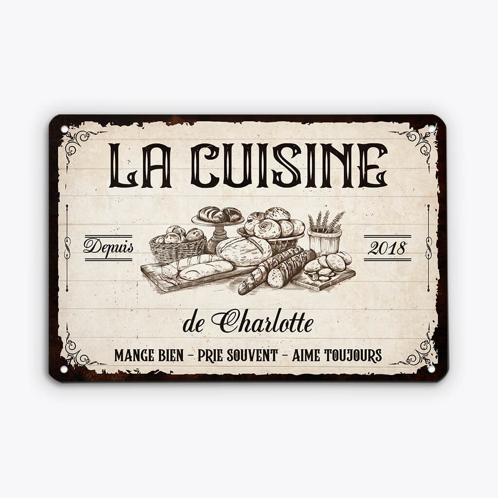 Plaque métal personnalisée – La cuisine d’Élisabeth - Image 2