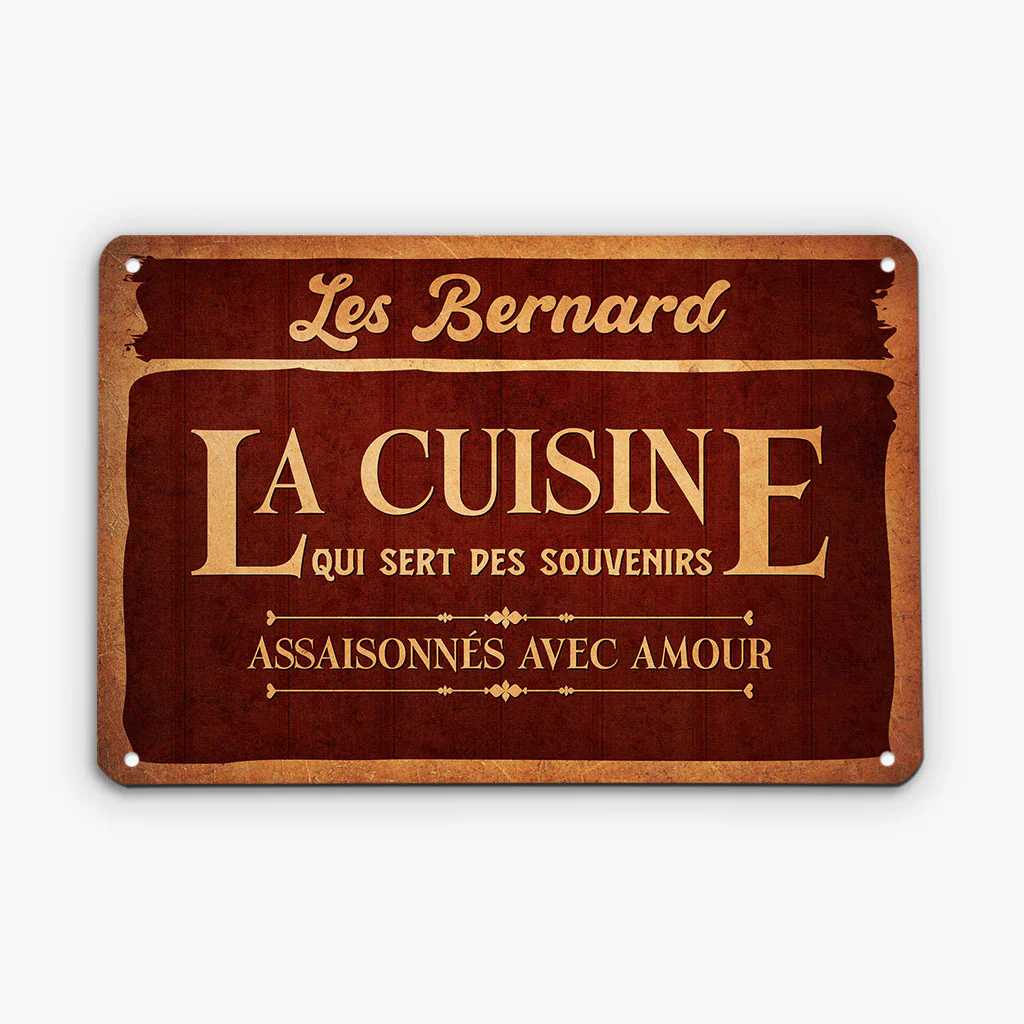 Plaque en métal personnalisée – La cuisine qui sert des souvenirs - Image 2
