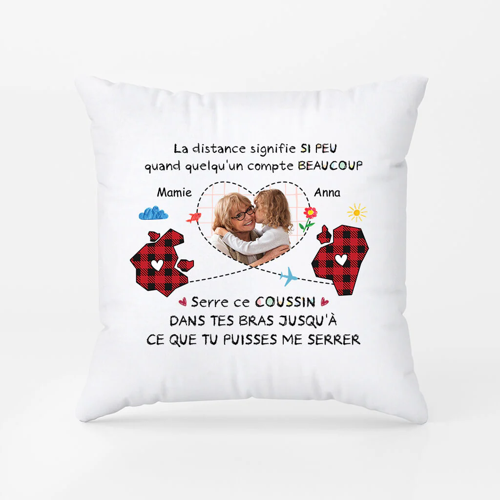 Coussin Personnalisé Mamie - La Distance Signifie Si Peu Avec Photo