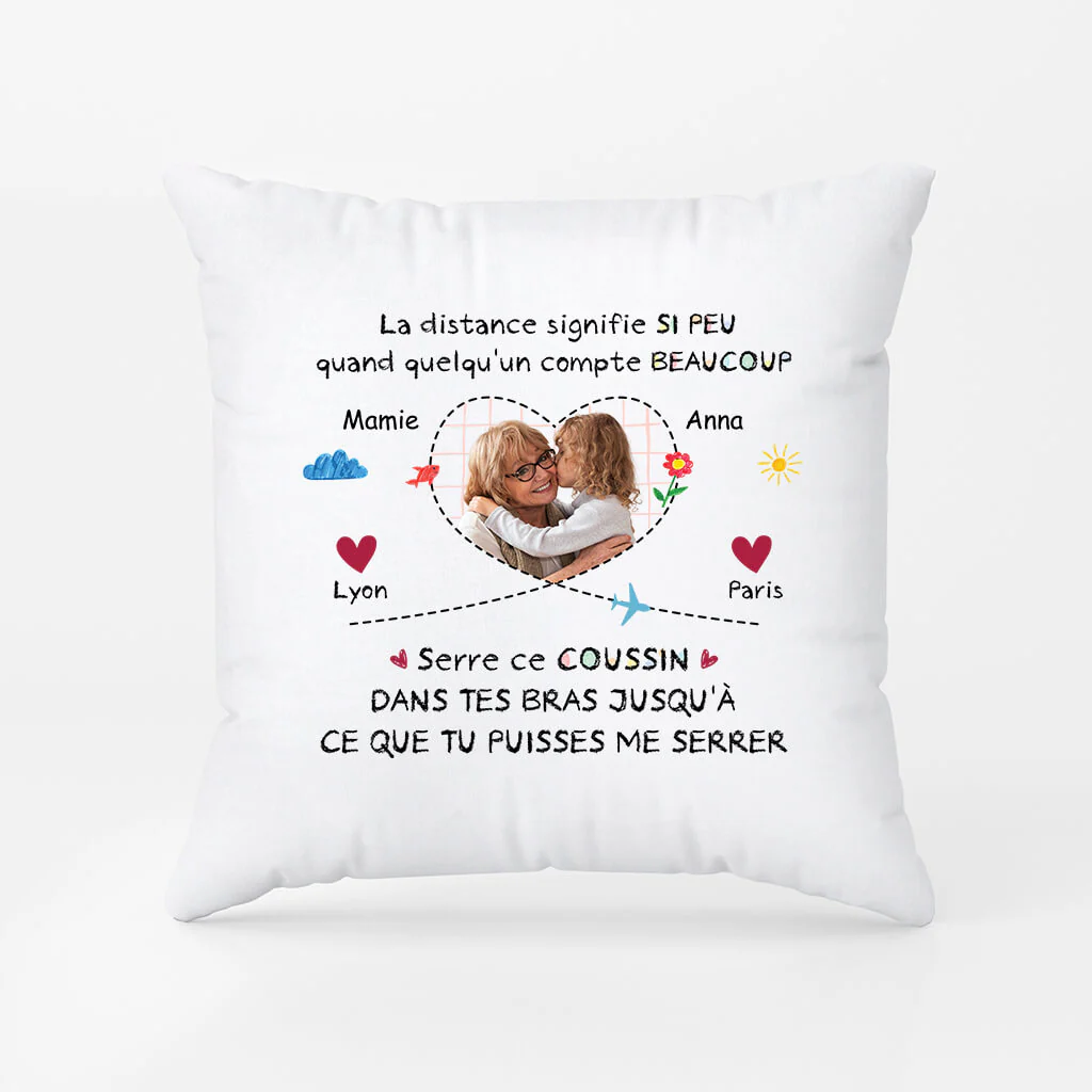 Coussin Personnalisé Mamie - La Distance Signifie Si Peu Avec Photo - Image 2