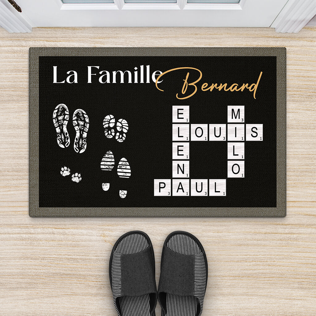 Tapis Personnalisé Famille – La Famille Bernard | Empreintes et Mots Croisés - Image 2
