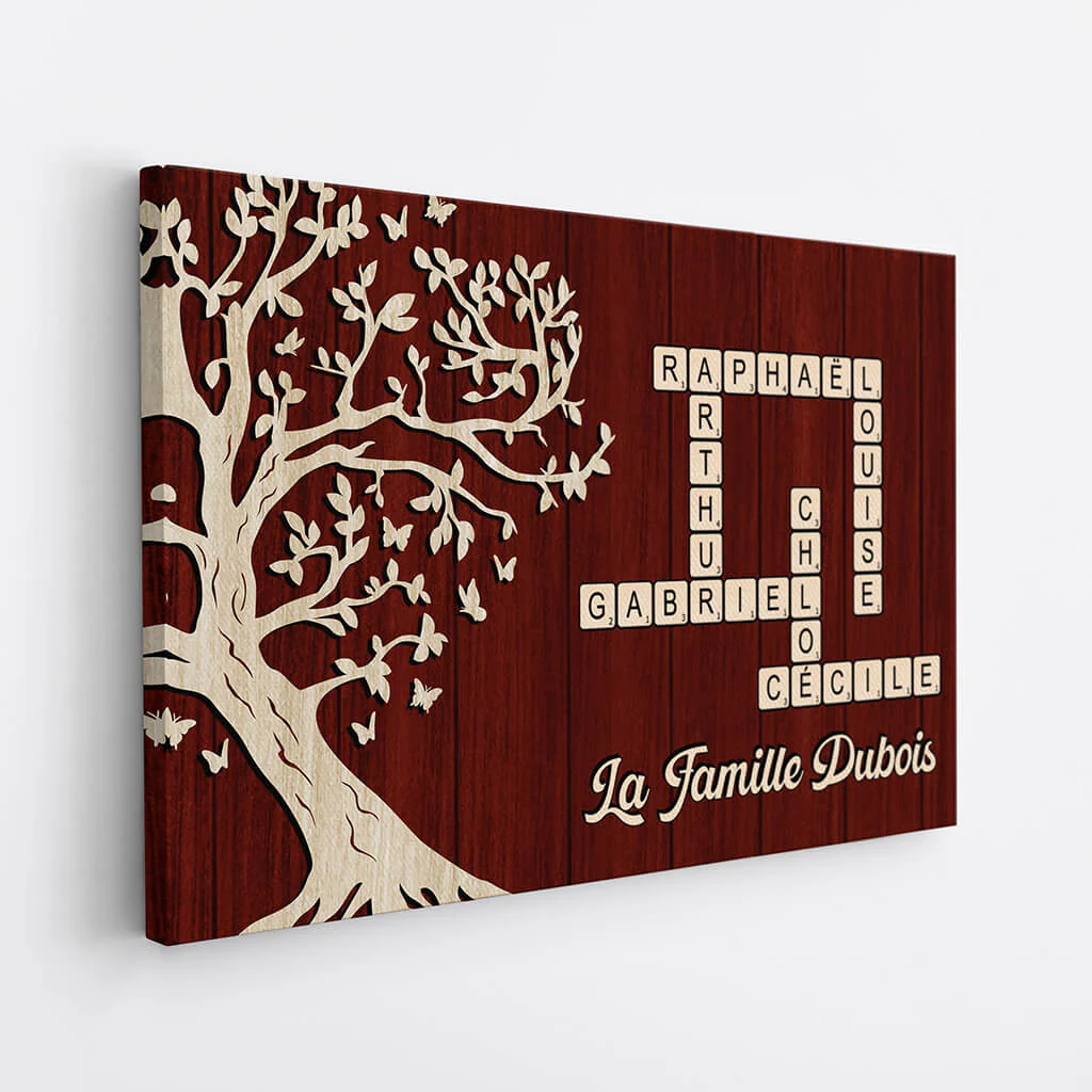 Toile Arbre De Vie Personnalisé Avec Prénoms Famille - Image 2