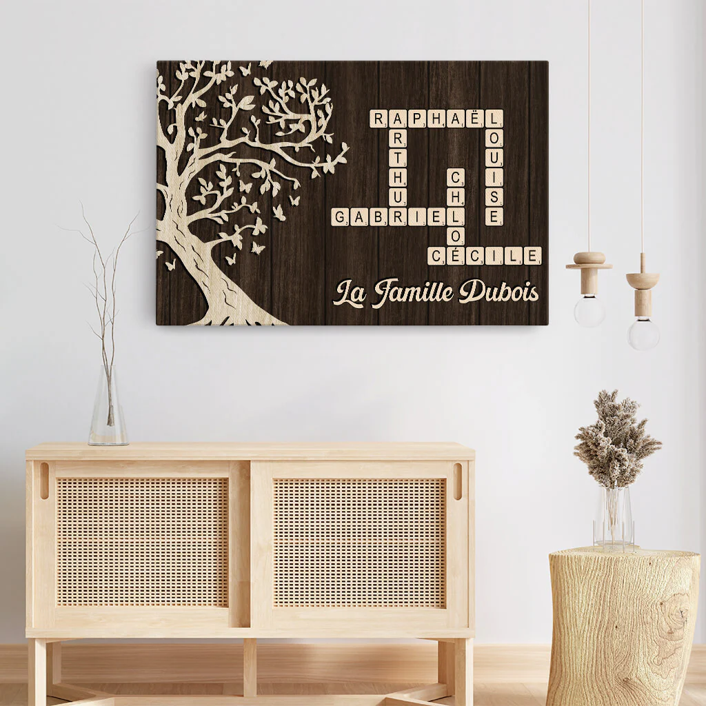 Toile Arbre De Vie Personnalisé Avec Prénoms Famille - Image 3