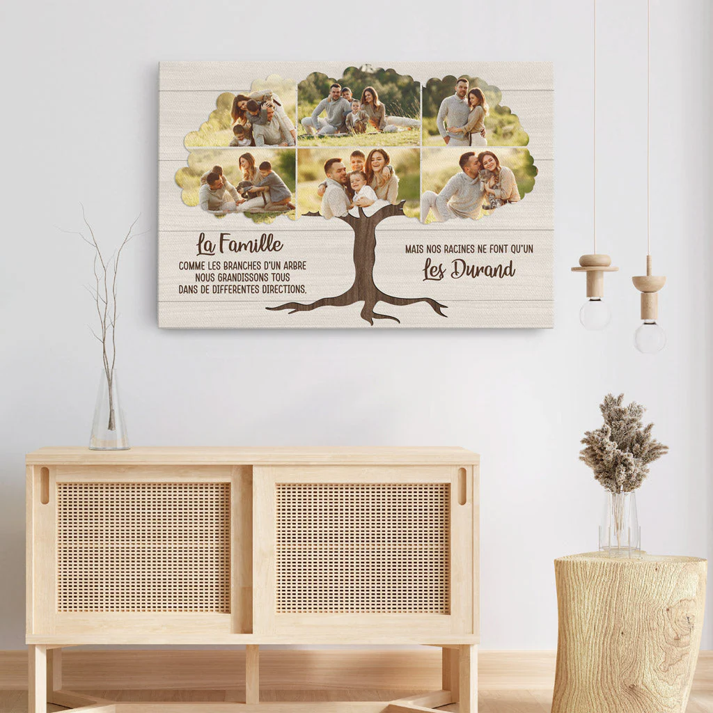 Toile Personnalisée Avec Arbre De Vie Photo Famille - Image 3