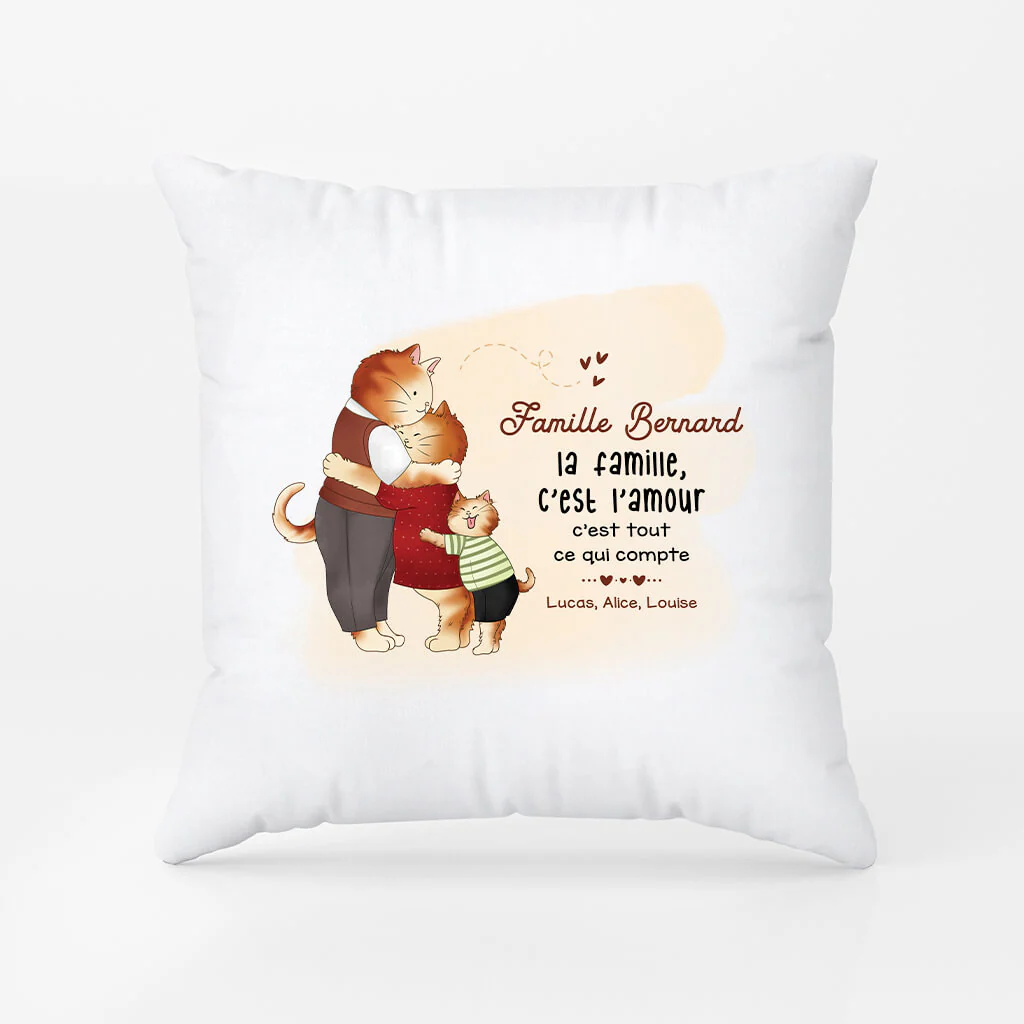 Coussin Personnalise Famille – La Famille C’Est L’Amour C’Est Tout Ce Qui Compte