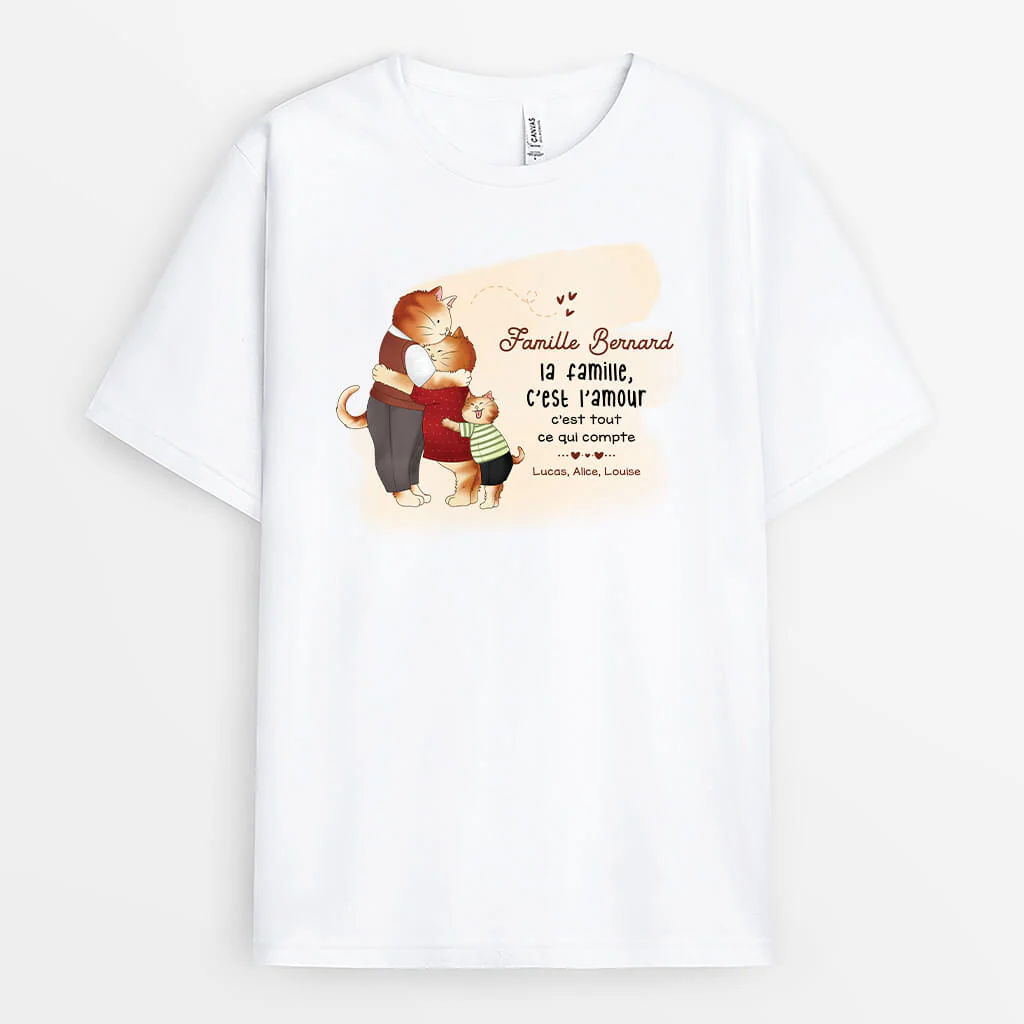 T Shirt Famille C’est L’Amour – Ce Qui Compte Personnalisé