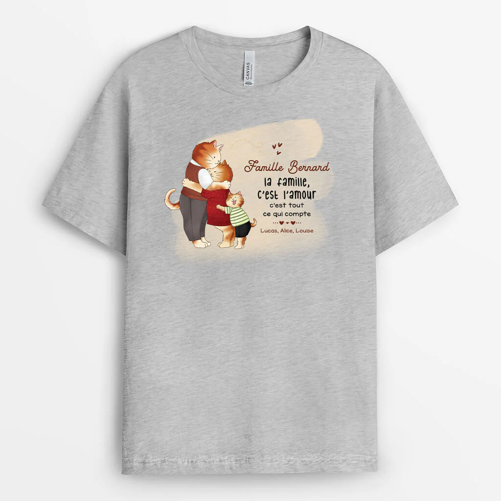 T Shirt Famille C’est L’Amour – Ce Qui Compte Personnalisé - Image 2