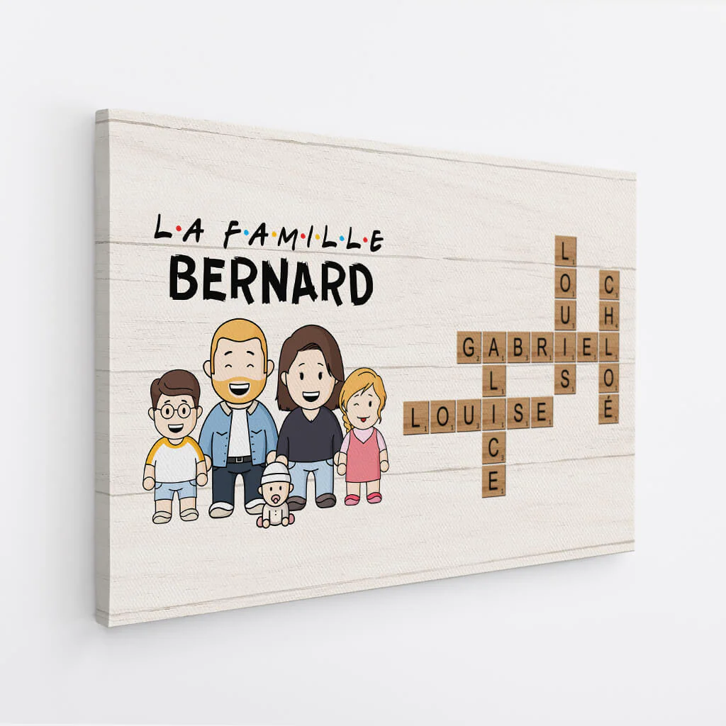 Toile prénom famille – Tableau mot croisé personnalisé - Image 2