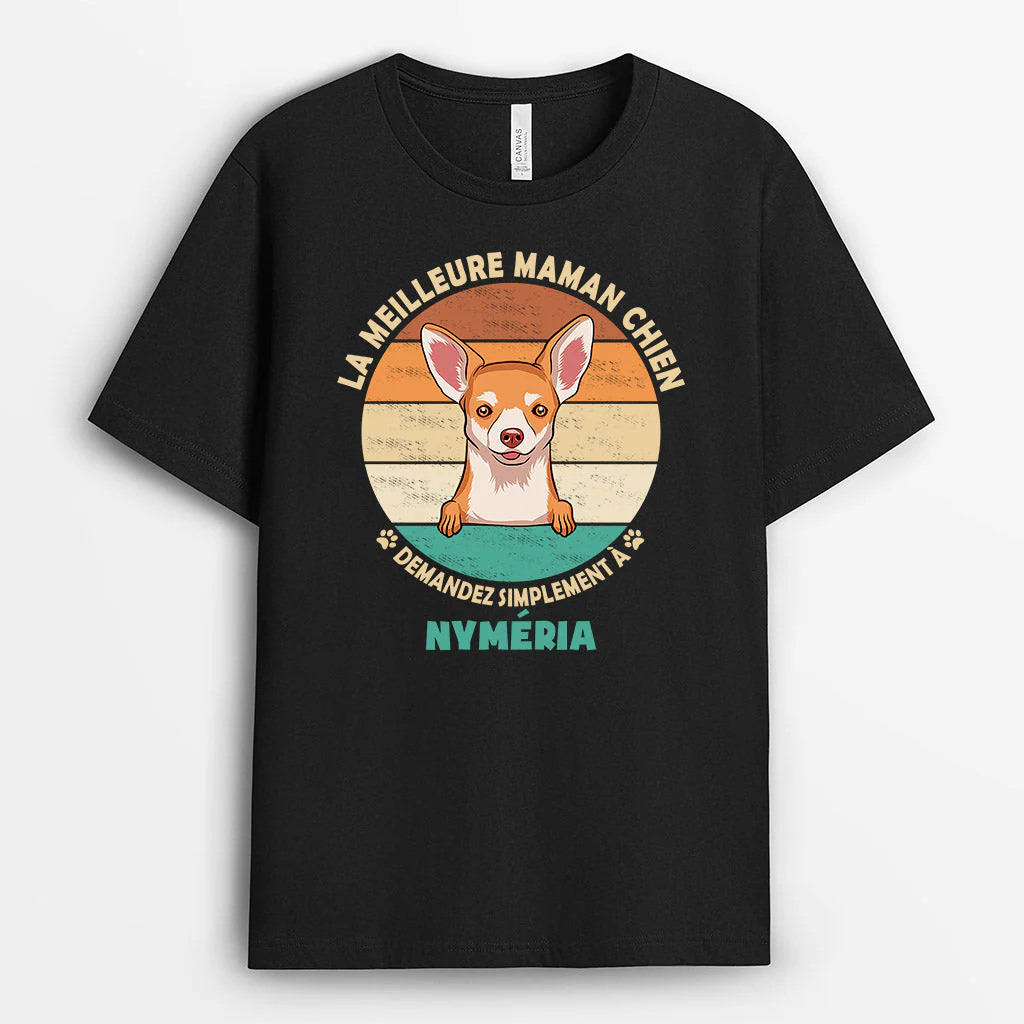 T-shirt Personnalisé Maman - La Meilleure Maman Chien - Image 2