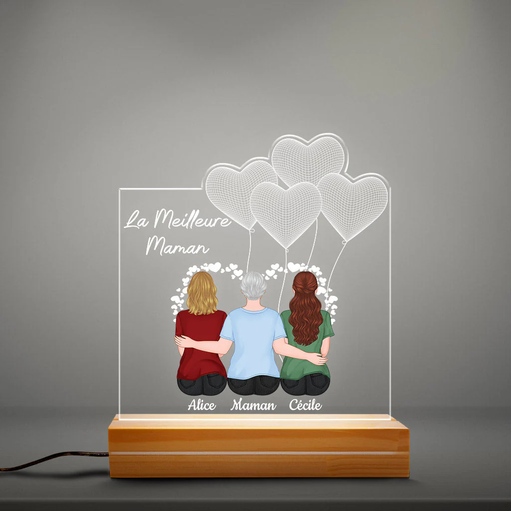 Veilleuse LED 3D Personnalisé - La Meilleure Maman Mamie - Image 3