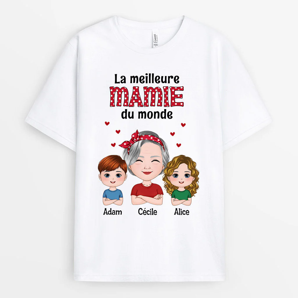 Tee Shirt Personnalisé Mamie - La Meilleure Mamie du Monde