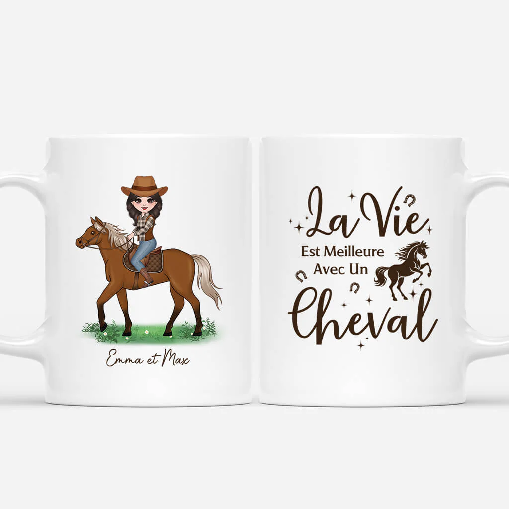 Tasse Cheval Personnalisé - La Vie Est Meilleure Avec Un Cheval