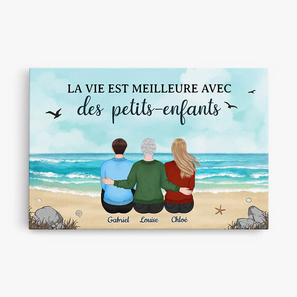 Toile Personnalisée Mamie - La Vie Est Meilleure