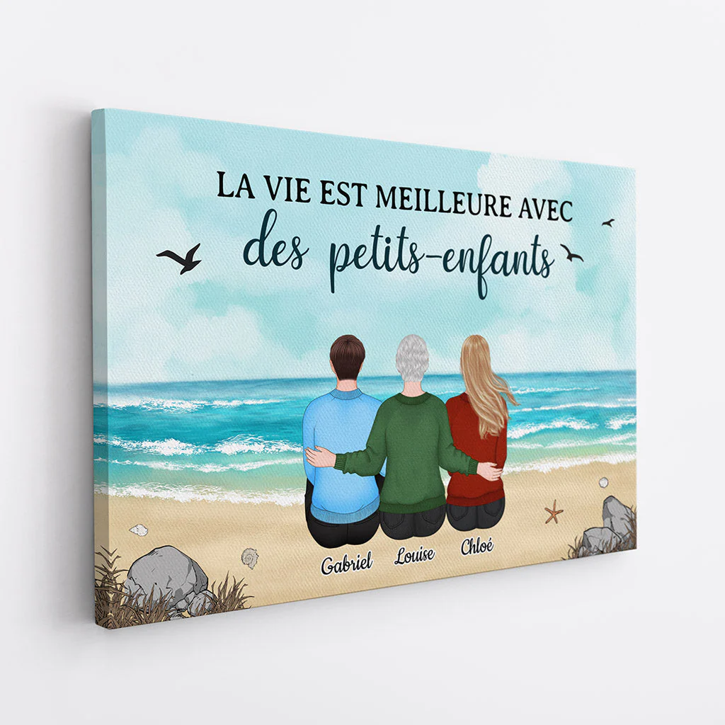 Toile Personnalisée Mamie - La Vie Est Meilleure - Image 2