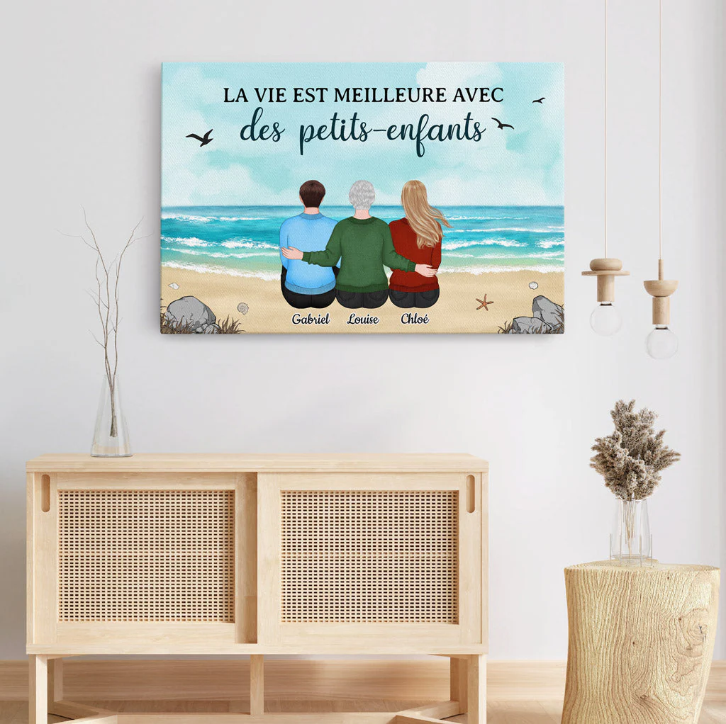 Toile Personnalisée Mamie - La Vie Est Meilleure - Image 3
