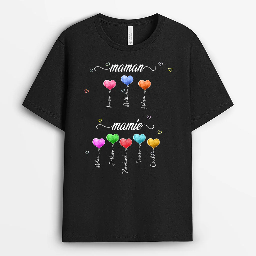 Tee shirt personnalisé mamie– L’amour de maman & mamie - Image 2