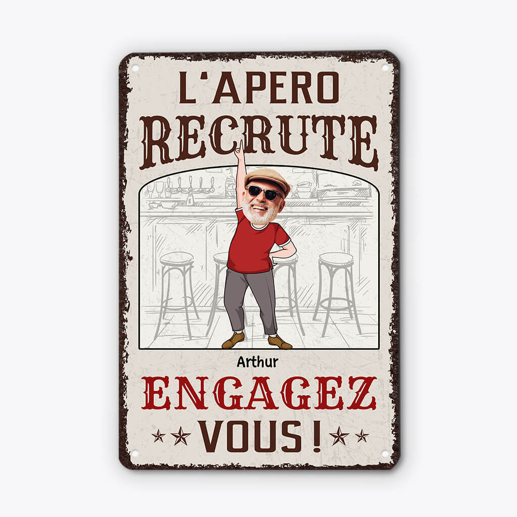 Plaque humoristique personnalisée – L’apéro recrute, engagez-vous ! - Image 2