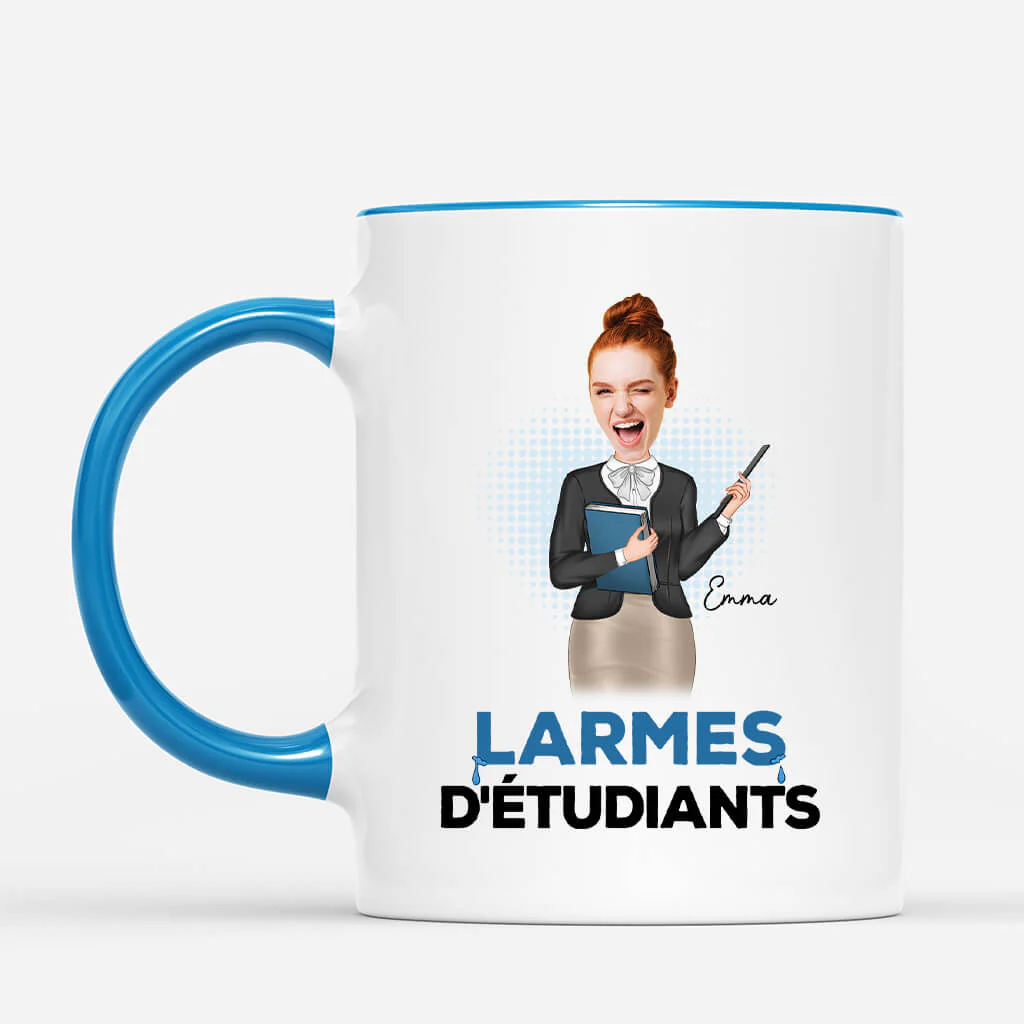 Mug Maitresse Personnalisé Humour - Larmes d'Étudiants Avec Visages - Image 2