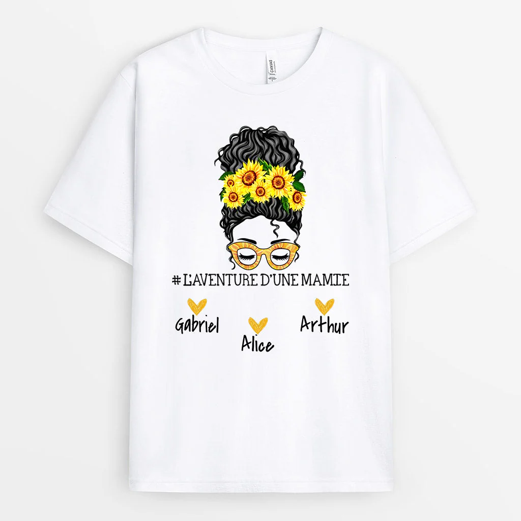 Tee Shirt Mamie Personnalisé - L’Aventure D’une Mamie