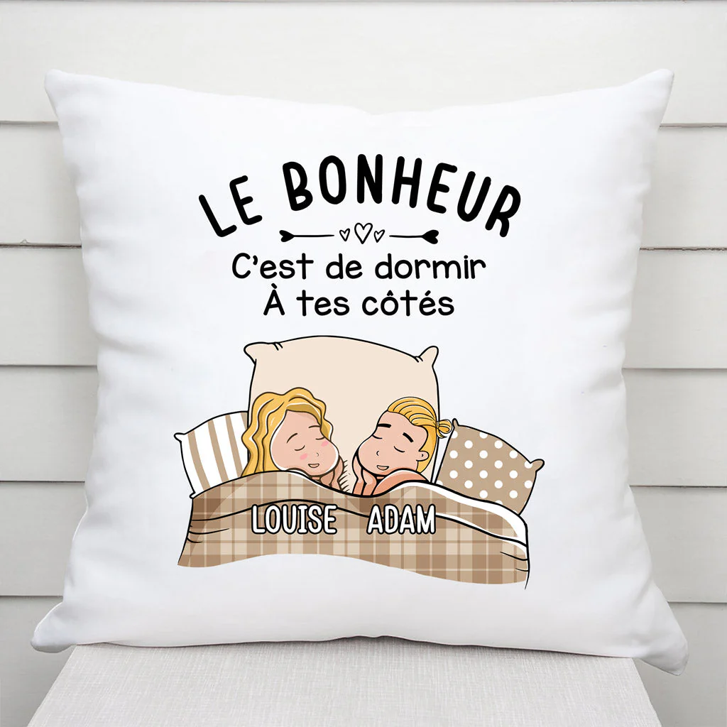 Coussin de Noël personnalisé – Le Bonheur Couple