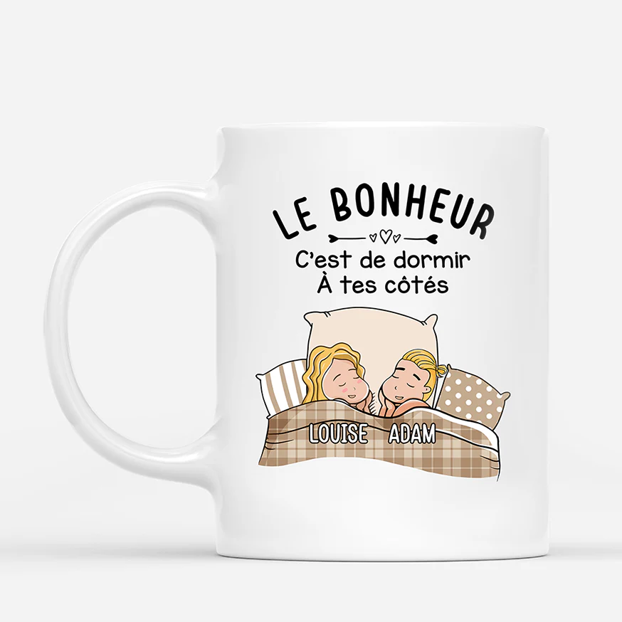 Mug Personnalisé Couple Noël – Le Bonheur