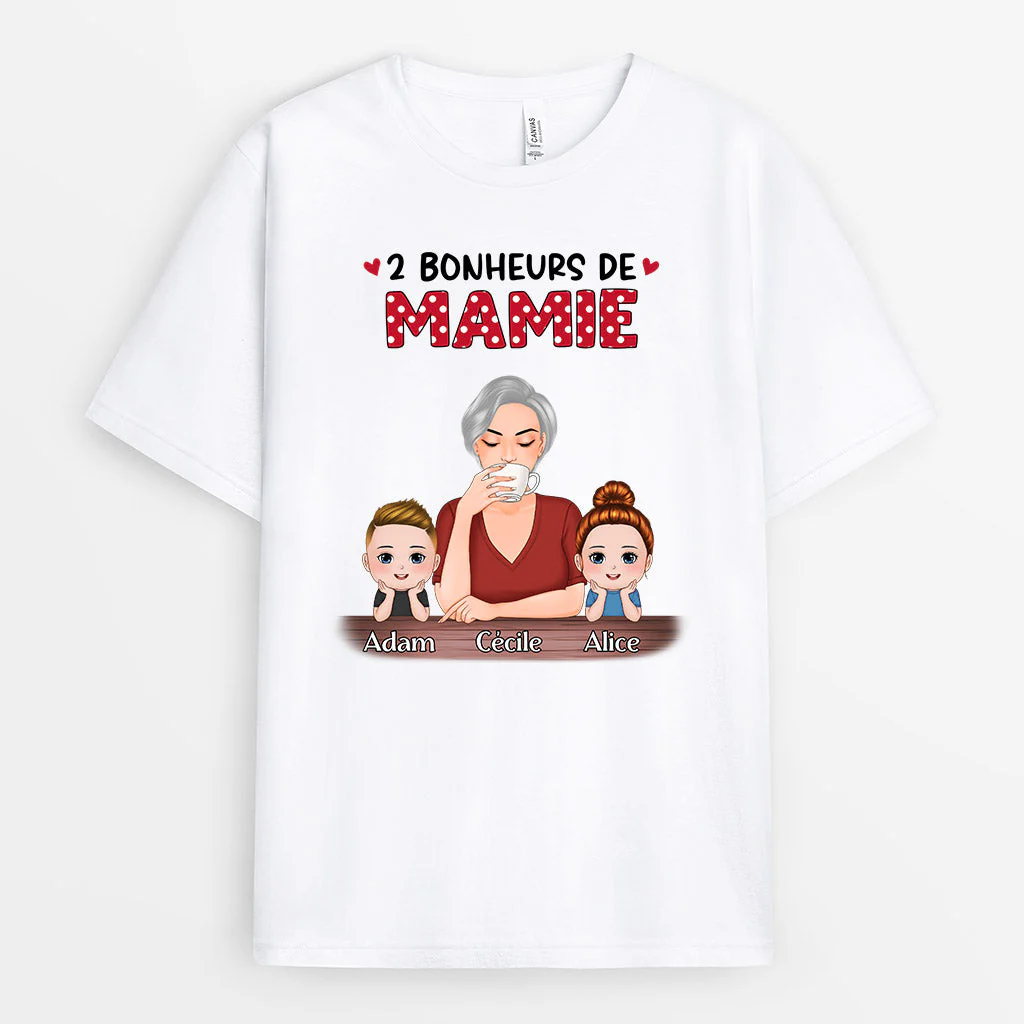 T Shirt Mamie Personnalisé - Bonheurs de Mamie