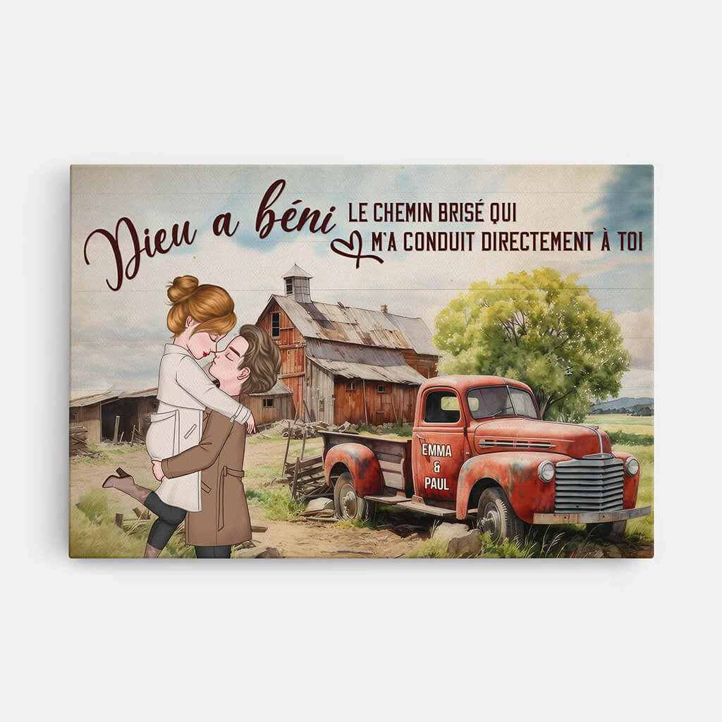 Le Chemin Brisé Qui M'a Conduit Directement À Toi - Toile Personnalisée Couple