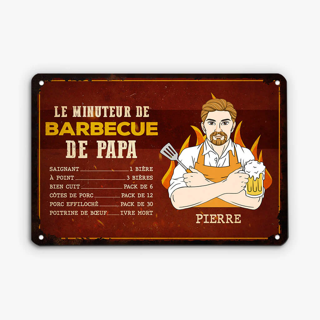 Plaque personnalisable – Le chronomètre BBQ de Papa - Image 2