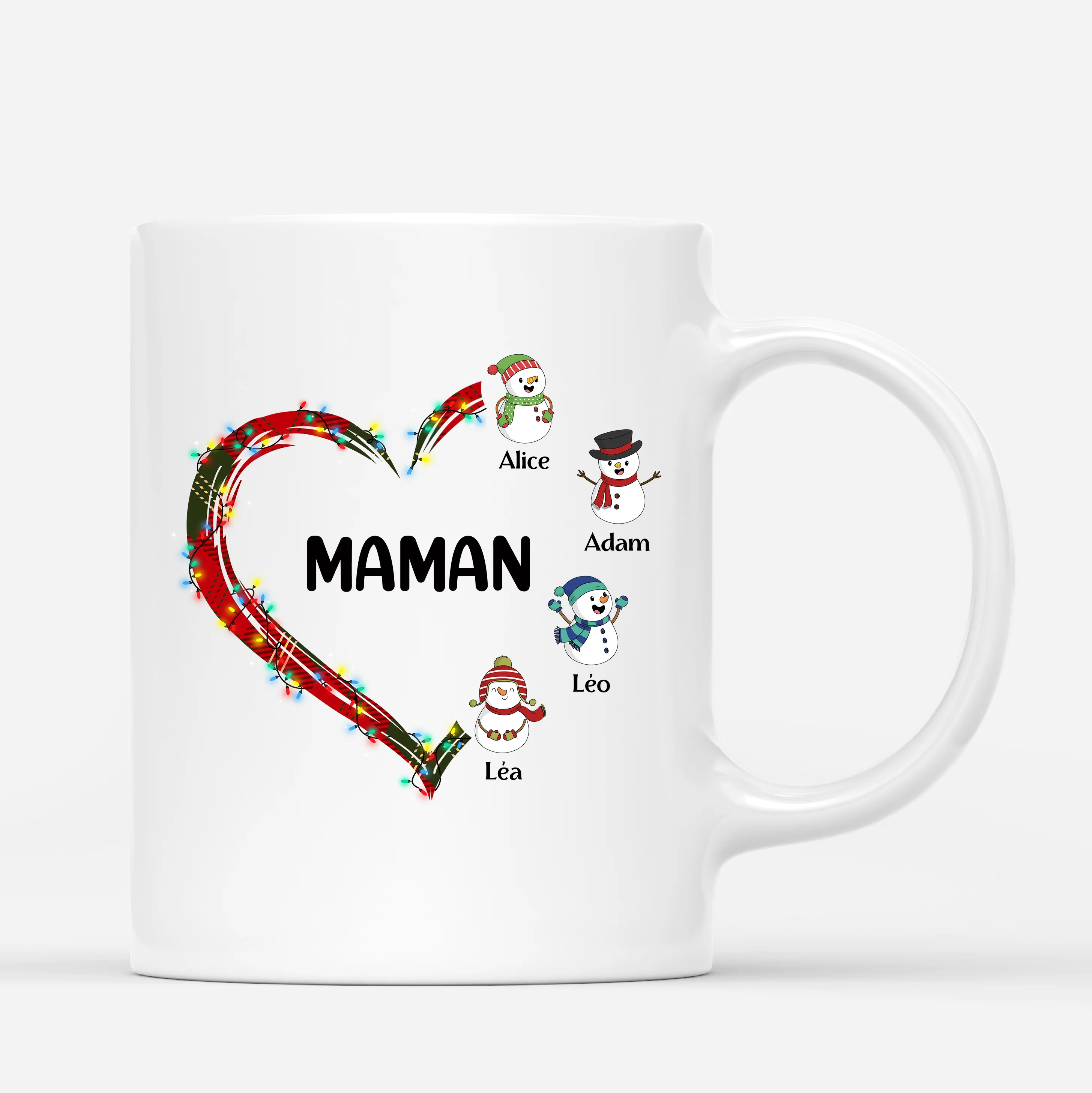 Mug de Noël Personnalisé Pour Maman – Le Cœur de Maman Mamie - Image 2