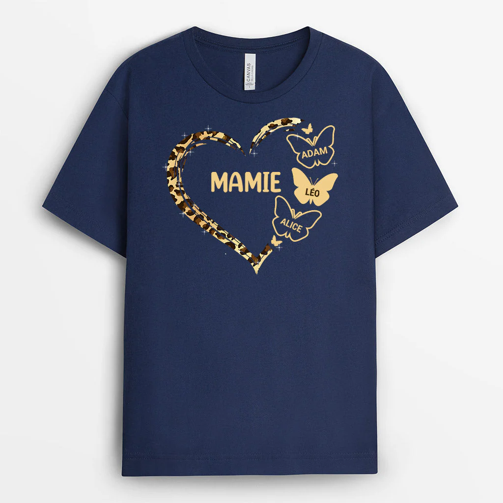 T Shirt Personnalisé Mamie - Le Cœur de Mamie
