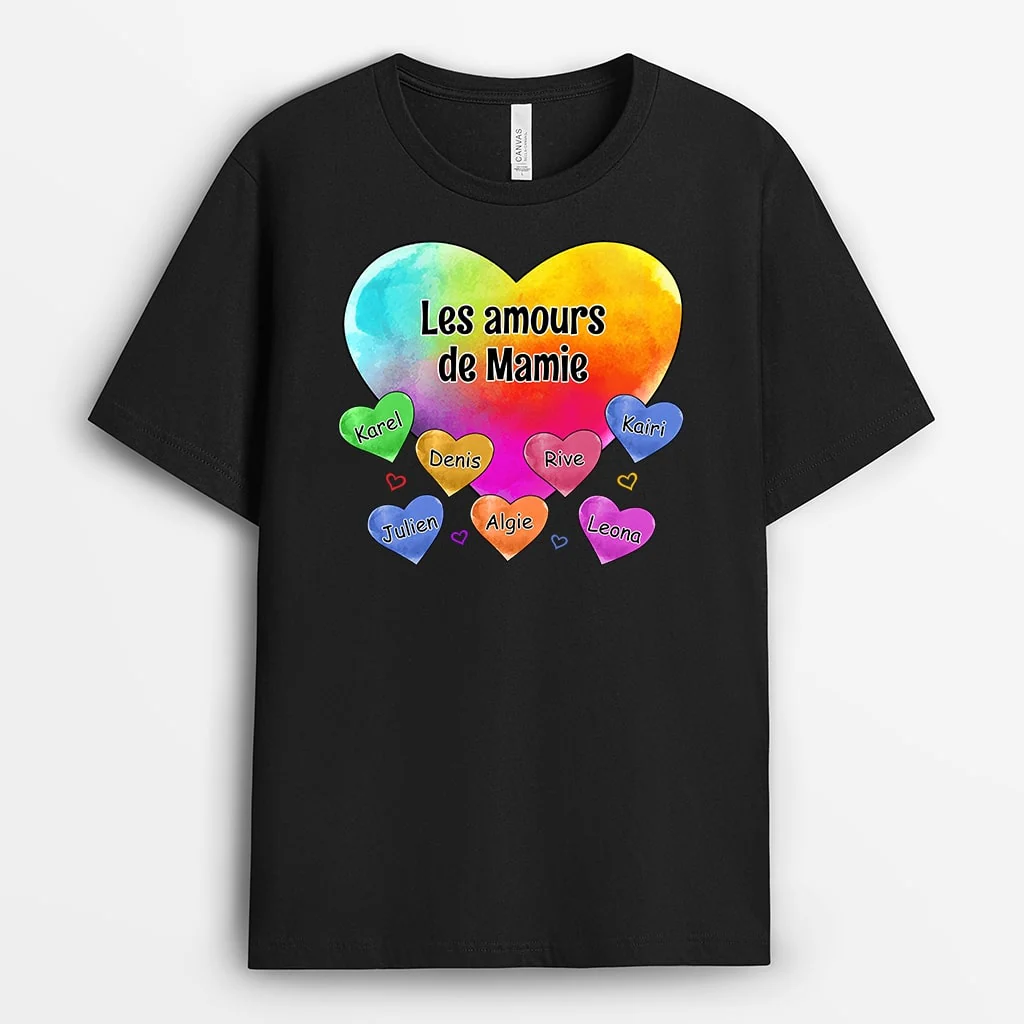 T Shirt Mamie Personnalisé - Les Amours de Mamie