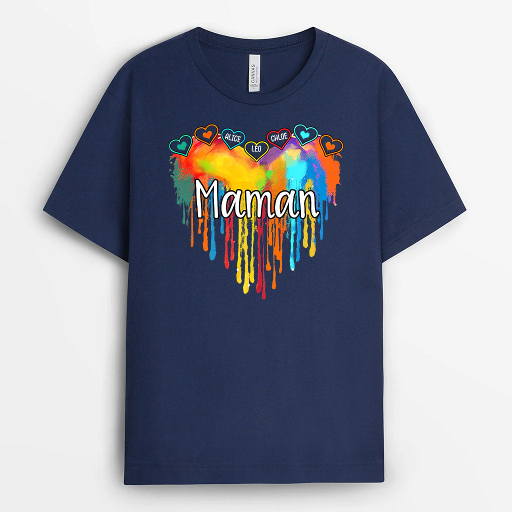 T-shirt Le cœur de Mamie, Coloré fondant Personnalisé - Image 2