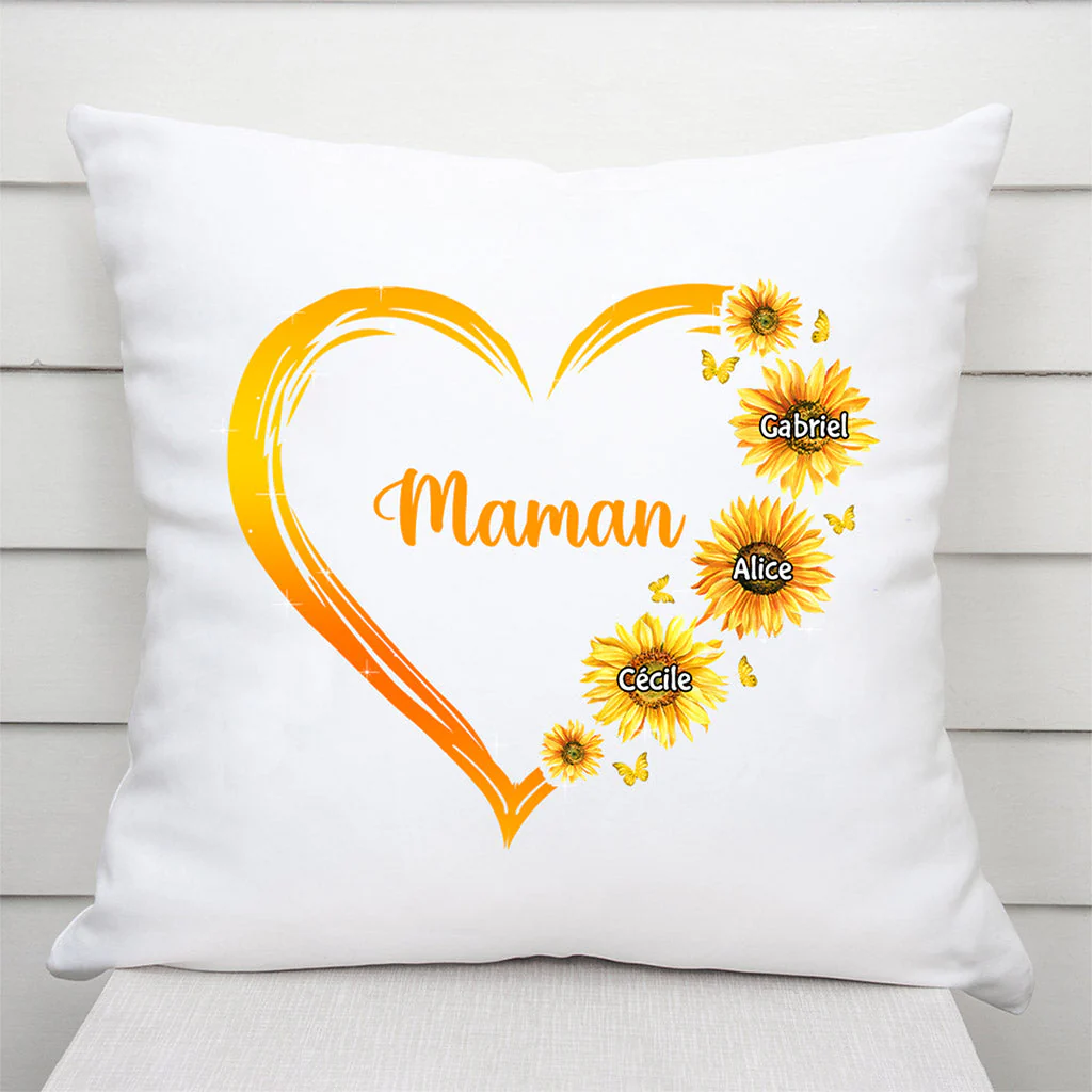 Coussin Mamie Personnalisé - Le Cœur De Mamie Maman - Image 2