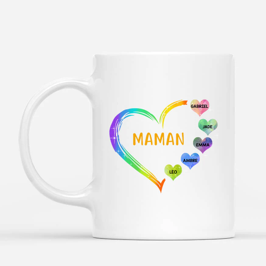 Mug Personnalisé Maman Mamie – Le Cœur de Mamie/Maman
