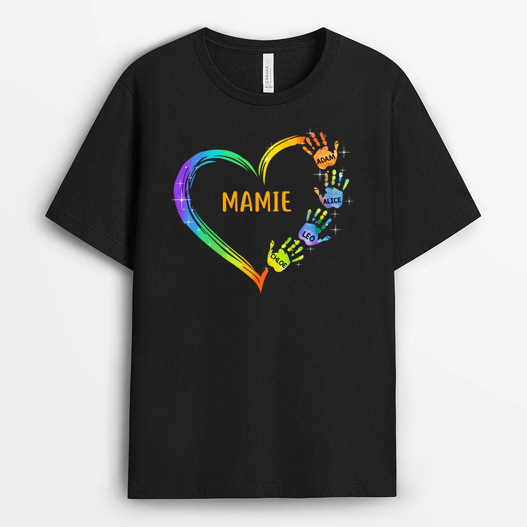 T Shirt Mamie Personnalisé - Cœur de Mamie