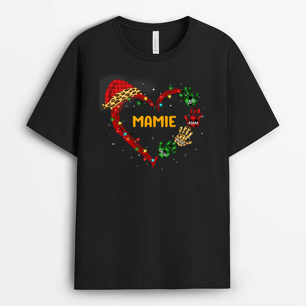 Idée Cadeau De Noël Personnalisé – T-Shirt Le Cœur De Mamie Maman