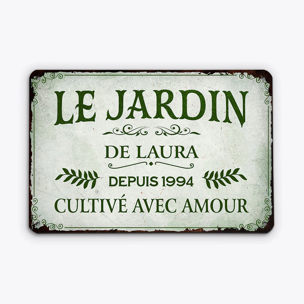 Plaque Personnalisée Jardin Pour Maman Mamie - Cultivé Avec Amour