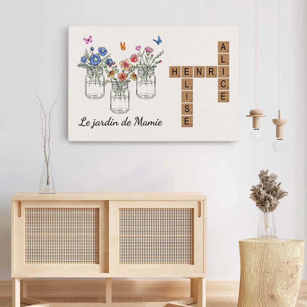 Mot Croisé Personnalisé - Toile Le Jardin De Mamie Colorée - Image 3