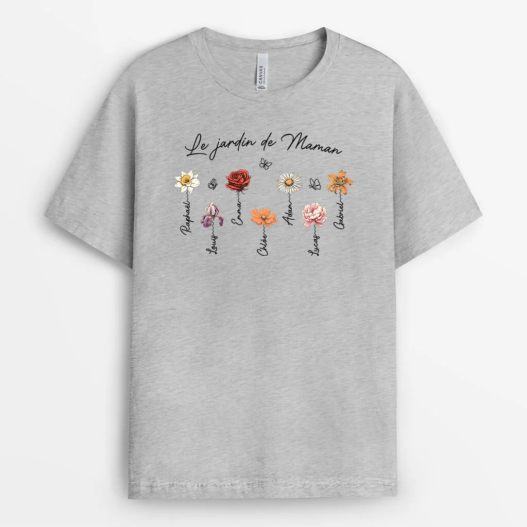 T shirt Personnalisé Mamie - Le Jardin De Mamie - T-shirt Fleur - Image 2