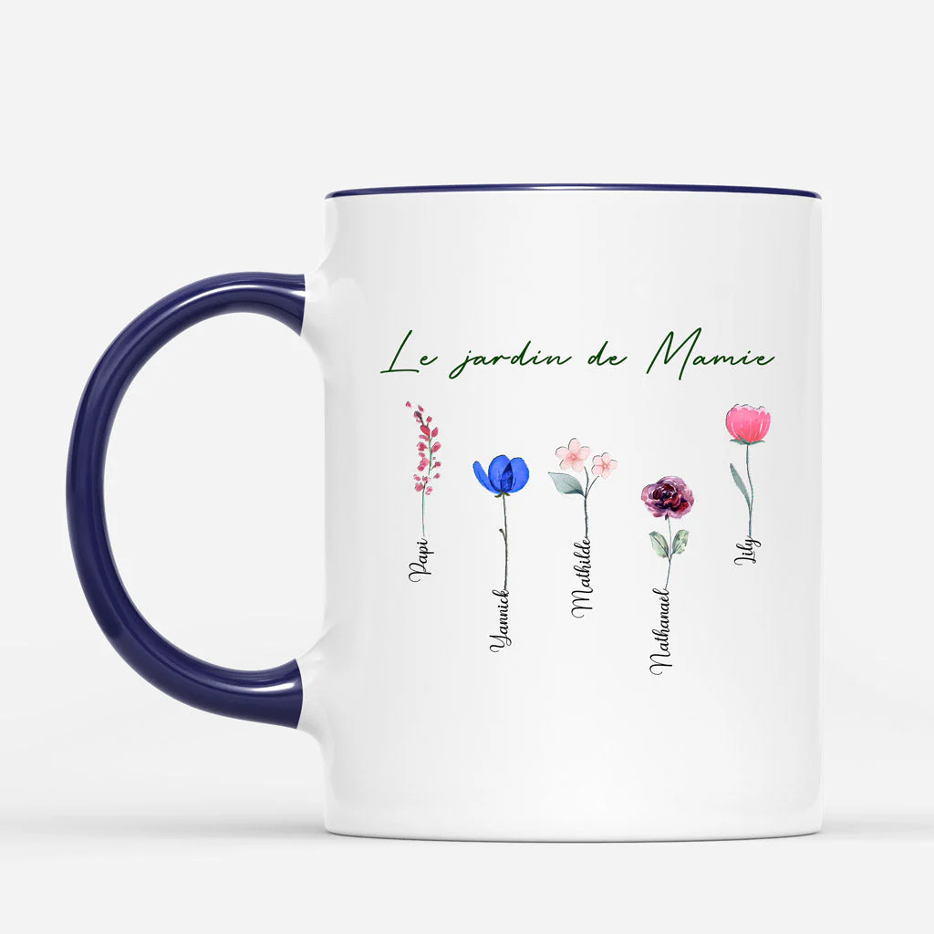 Mug Personnalisé Mamie – Le Jardin de Mamie Fleurs - Image 2