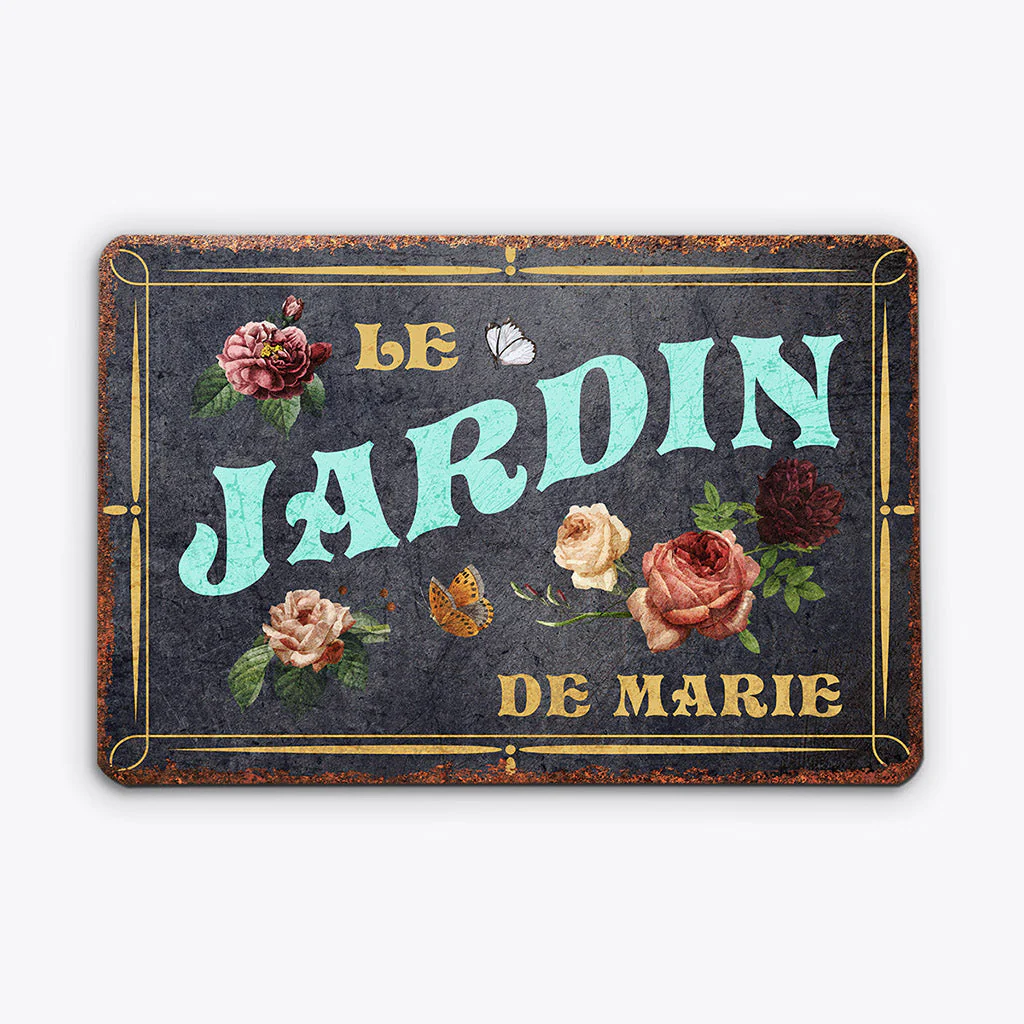 Plaque De Jardin Personnalisée | Le Jardin De Mamie Cadeau Métal