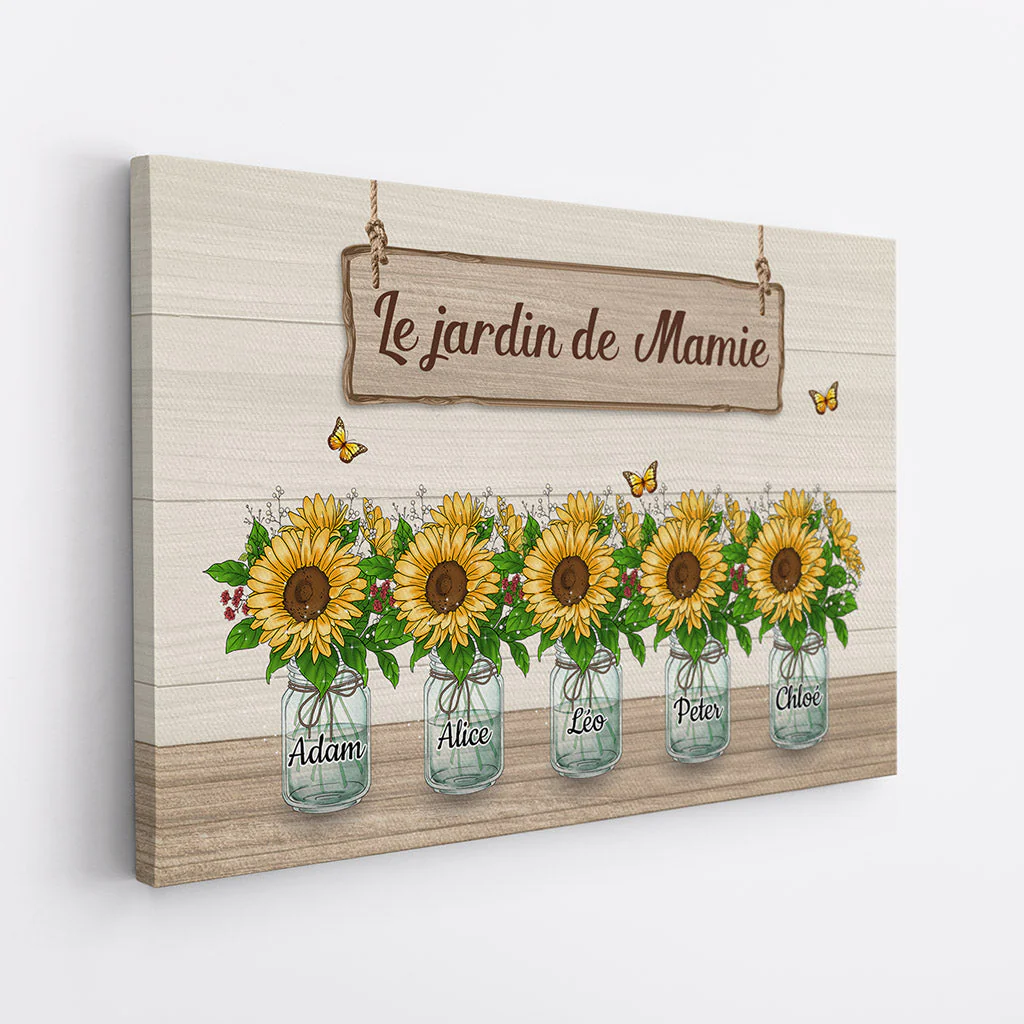Toile Personnalisée Mamie - Le Jardin de Mamie Maman - Image 2